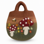 Geantă din Pâslă Grădina cu Ciuperci – 35x27 cm