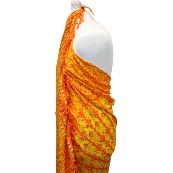 Sarong Mandala portocaliu și limetă