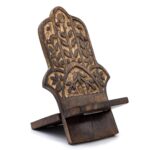 Suporturi pentru Telefon Sculptate din Lemn - Hamsa 20x9.5cm