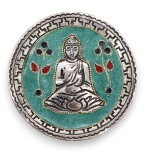 Suport pentru Tămâie Buddha Decor Verde 10cm