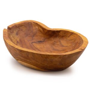 Bol din Tec pentru Fructe, Formă Naturală, 31x22x8 cm