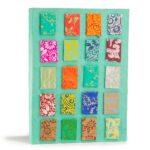 Agendă Lokta Mini Tiles, 21 × 15 cm, 45 file, cu semn de carte – turcoaz
