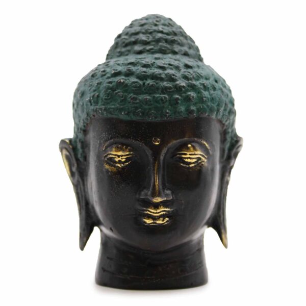 Cap de Buddha din Alamă Antică Medie