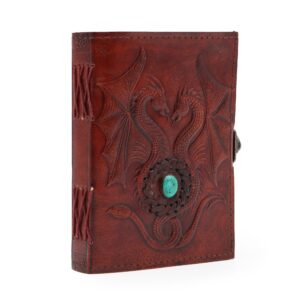 Doi Dragoni - Agendă Esoterică - Maro Deschis - 200 pagini cu cusătură la margini - 17,5x12,5x3cm