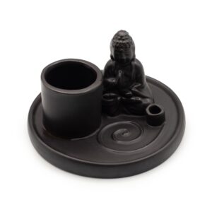 Suport pentru Tămâie Buddha – Ceramică Negru Mat