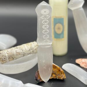 Cuțit Ritual din Selenit - Chakra