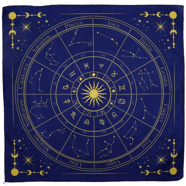 Set 2 buc Pânză pentru Citirea Tarotului – Zodiac (75x75 cm)