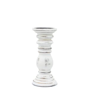 Suport Clasic pentru Lumânare - Alb Spălat - 23x10cm - Mic