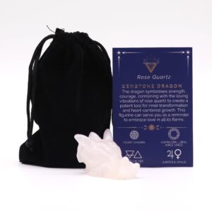 Cap de Dragon Mic din Piatră Prețioasă - Cuarț Roz 45x30x28mm