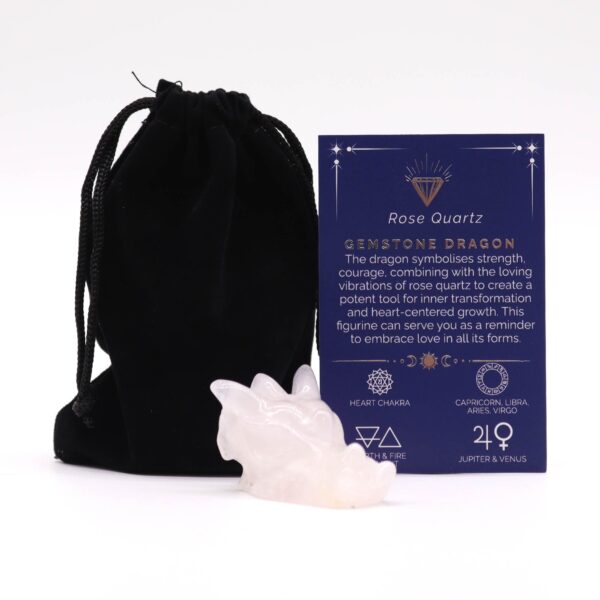 Cap de Dragon Mic din Piatră Prețioasă - Cuarț Roz 45x30x28mm