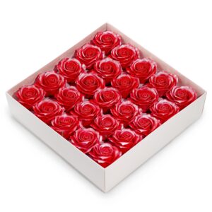 Floare de Săpun Decorativă, 5 Straturi, Finisaj Mătăsos – Roșu Intens