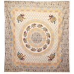 Tapițerie de Perete/Pânză de Plajă - Elefant Mandala - Maro/Portocalie pe Crem