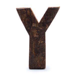 Literă din Scoarță Rustică - "Y"  - 7cm