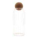 Borcan din sticlă cu capac de plută, striat – 20 cm