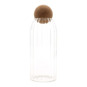 Borcan din sticlă cu capac de plută, striat – 20 cm