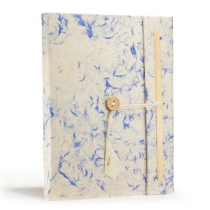 Jurnal Lokta Bumbac Albastru – Mare (21x15 cm), 45 file – cu semn de carte inclus