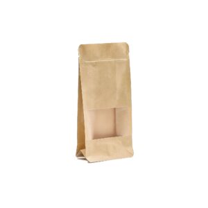 Pungi din hartie kraft cu fereastra ZIP (50 buc/set) 10x20cm