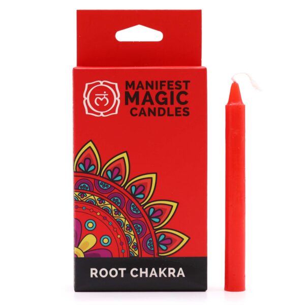 Lumânări Magice Ezoterice (pachet de 12) - Roșu - Chakra Rădăcină