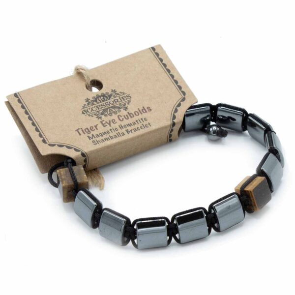 Brățări Shamballa din Hematit Magnetic - Cuburi - Ochi de Tigru