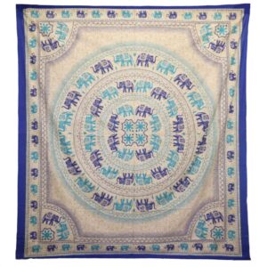 Tapițerie de Perete/Pânză de Plajă - Elefant Mandala - Albastre