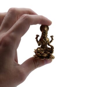 Figurine Miniature din Alamă – Laxmi (52 g) – 49 mm