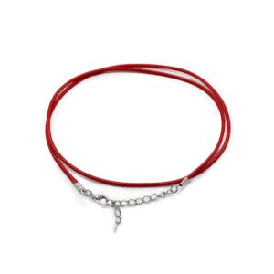 Pachet de Șnururi Cerate cu Închidere -  2mm x 55cm - Roșu 105