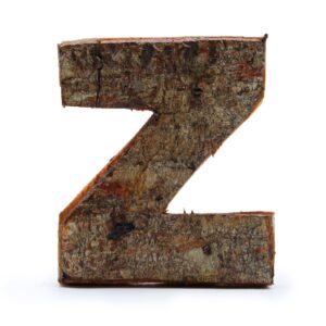 Literă din Scoarță Rustică - "Z"  - 7cm