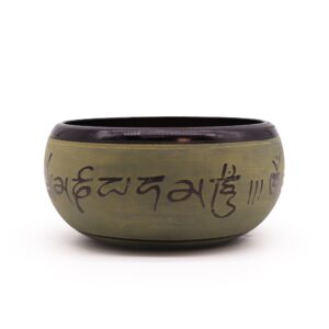 Vas Cântător din Pulbere de Pământ - Mantra Celui de-al Cincilea Buddha - 16cm