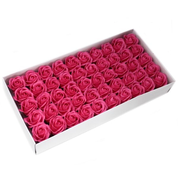 Set flori de sapun pentru maini in forma de trandafir mediu, roz inchis