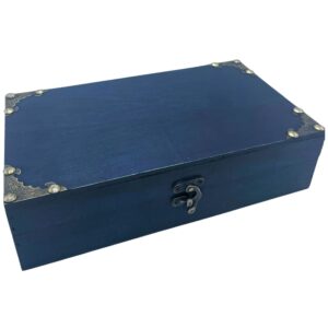 Cutie albastră din MDF pentru cadouri și ceai 26x14.5 cm