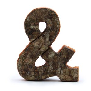 Simbol din Scoarță Rustică - "&"  - 7cm