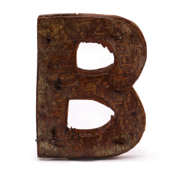 Literă din Scoarță Rustică - "B" - 7cm