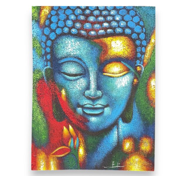 Tablou cu Buddha – Floare în Albastru şi Auriu