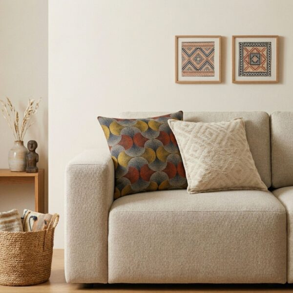 bG9jYWw6Ly9tZWRpYS8xTi80RS82MFIzMEMxSjY4Vks0RTFOLzlmZDQ1NDliLmpwZw Husă de Pernă Clasică – Neutral Geo Creme – 45x45 cm