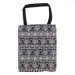 Geantă dama tote cu fermoar, motiv elefant, 40×34 cm