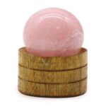 Glob Cristal Semiprețios 40 mm – Cuart Roz cu Suport