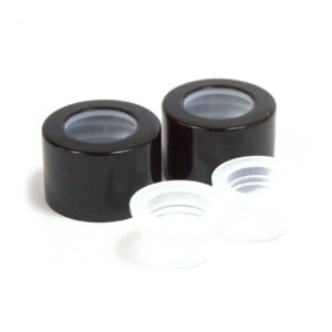 Capac negru cu închidere prin înșurubare filet interior 22 mm garnitură interioară 12 mm