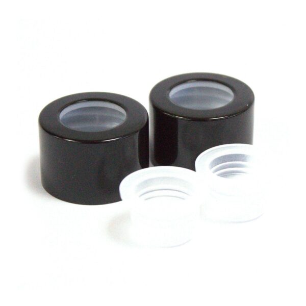 Capac negru cu închidere prin înșurubare filet interior 22 mm garnitură interioară 12 mm