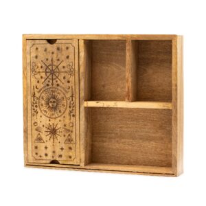 Cutie Pentru Tarot cu Patru Compartimente Și Suport Pentru Cărți