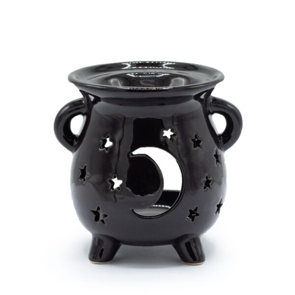 Aroma Lampă în Formă de Ceaun - Lună și Stele - Negru