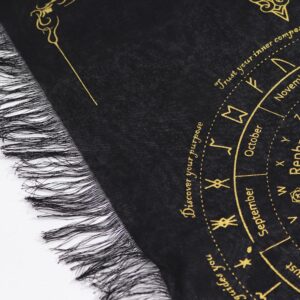 Chipul Soarelui – Pânză pentru Divinație pentru Pendul – Negru și Auriu