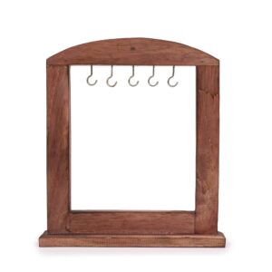 Suport Mic pentru Obiecte Suspendate - Lemn Închis (30x25 cm)