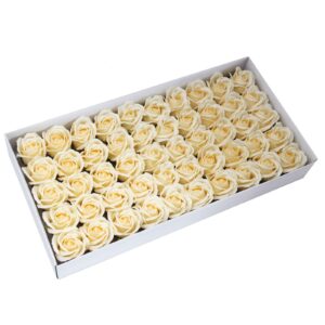 Set flori de sapun pentru maini in forma de trandafir mediu, crem