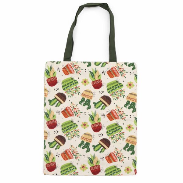 Geantă Clasică cu Fermoar (motiv cactus) – 40x34 cm