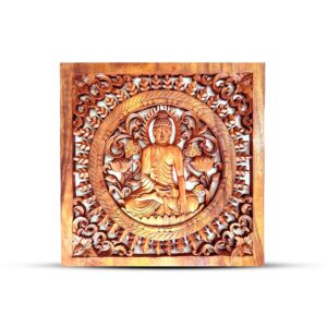 Panou Decorativ din Lemn cu Buddha, 40x40 cm