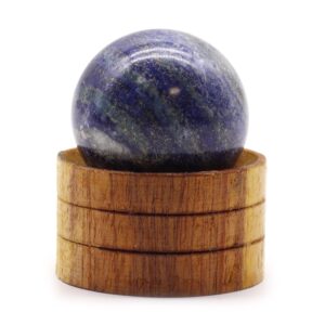 Glob Cristal Semiprețios 40 mm – Lapis Lazuli Afganez cu Suport