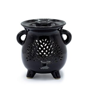 Lampă de aromaterapie în formă de ceaun arborele vieții negru