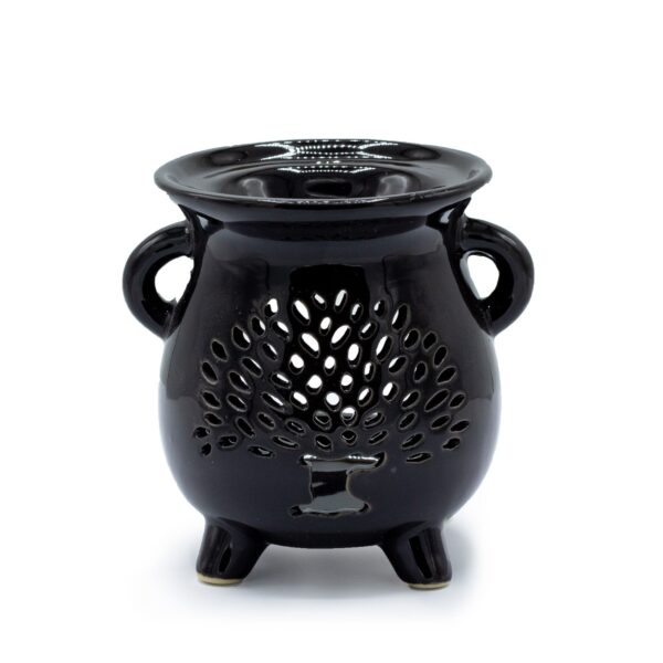 Lampă de aromaterapie în formă de ceaun arborele vieții negru