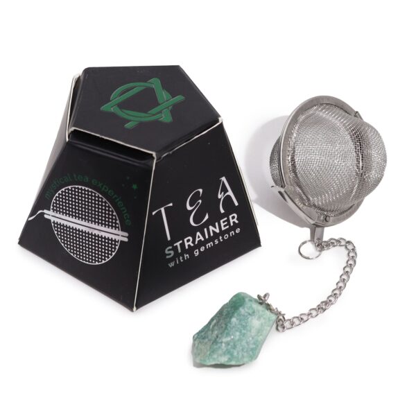 Infuzor de ceai cu cristal Aventurin Verde
