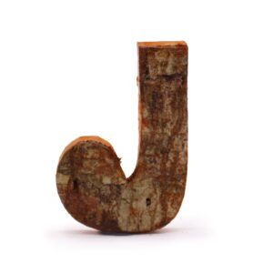 Literă din Scoarță Rustică  - "J"  - 7cm